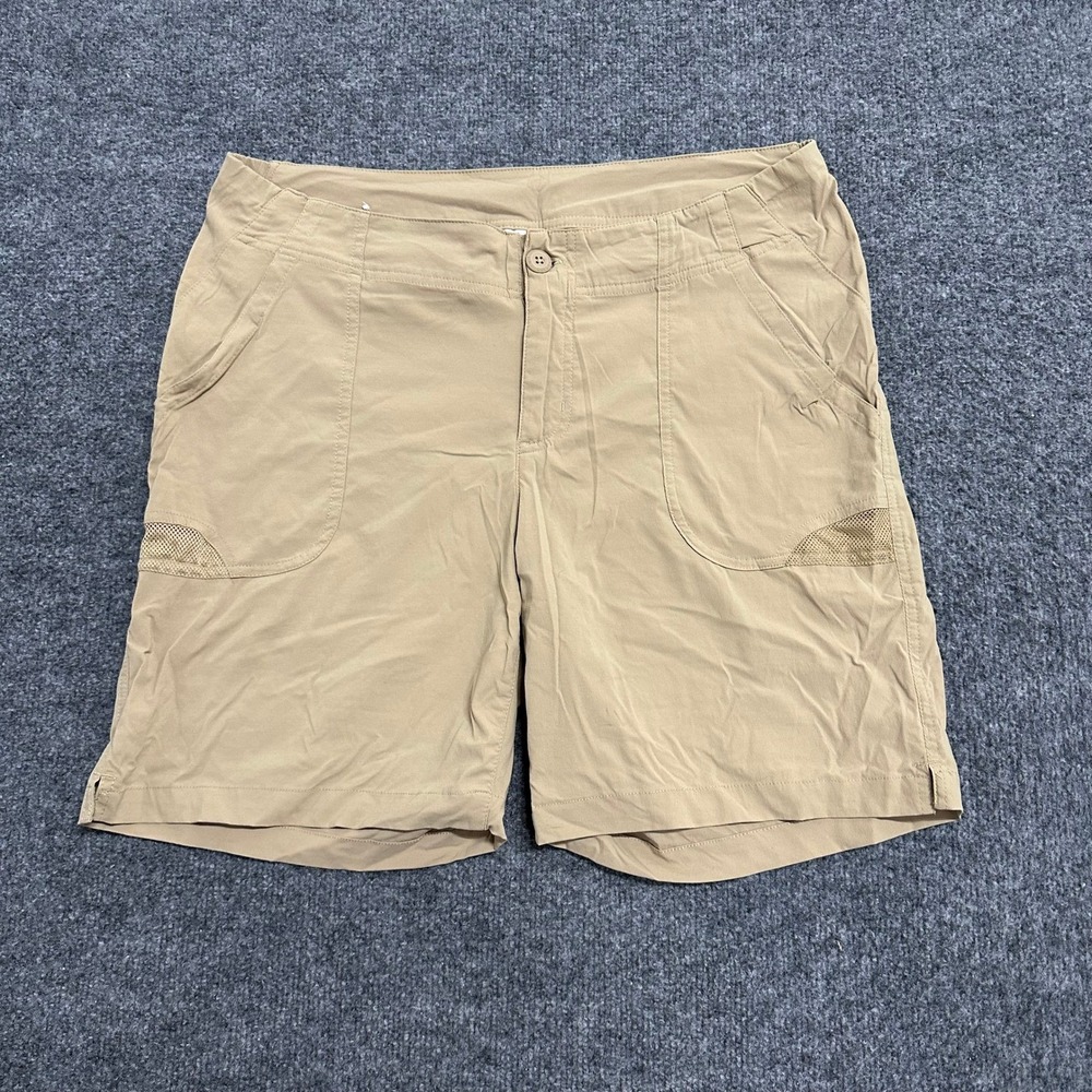 Columbia Shorts Womens Size 14 Tan Beige Hiking Outdoor Stretch XL4453 Pocket